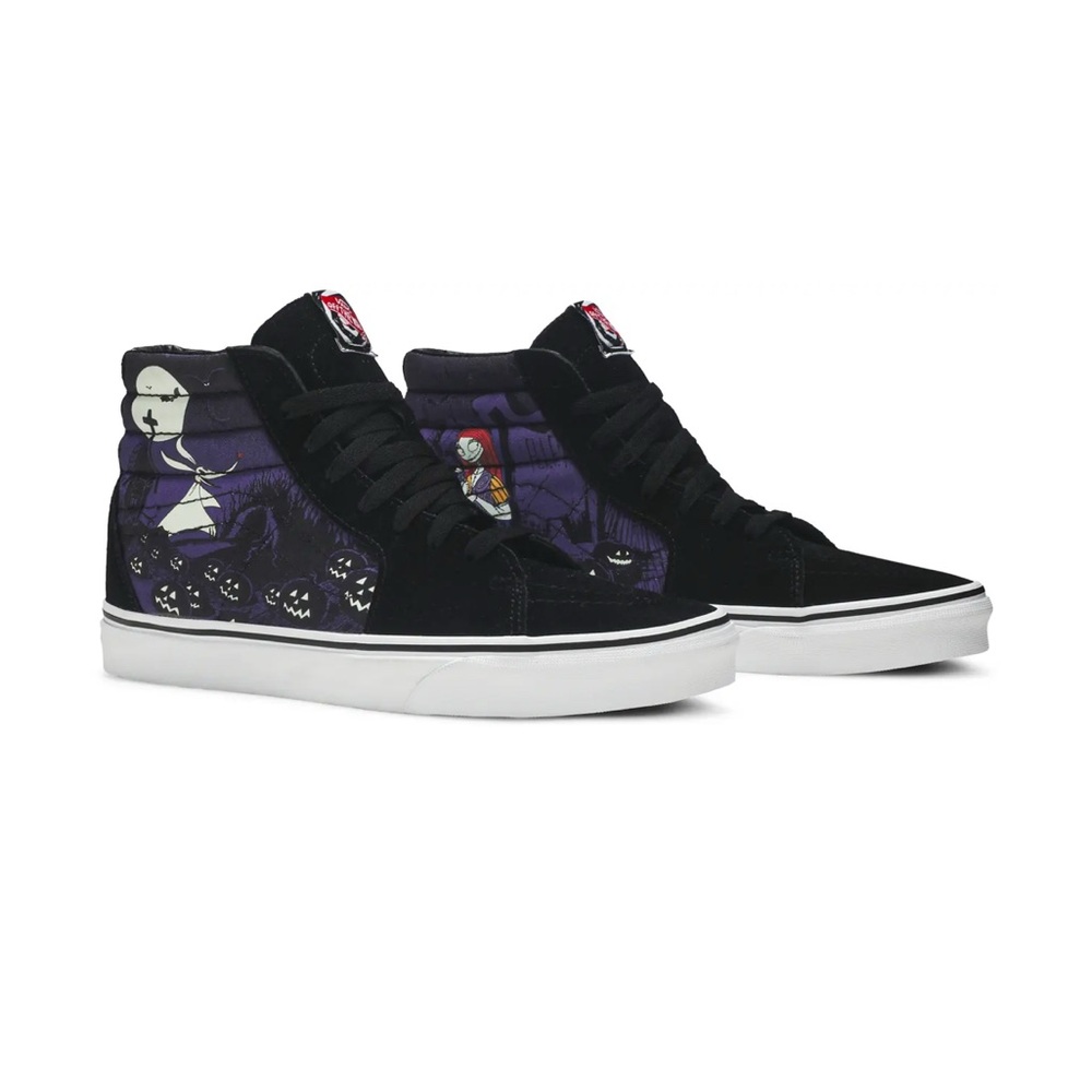 Nightmare Before Christmas Black and Purple High-Top Sneakers